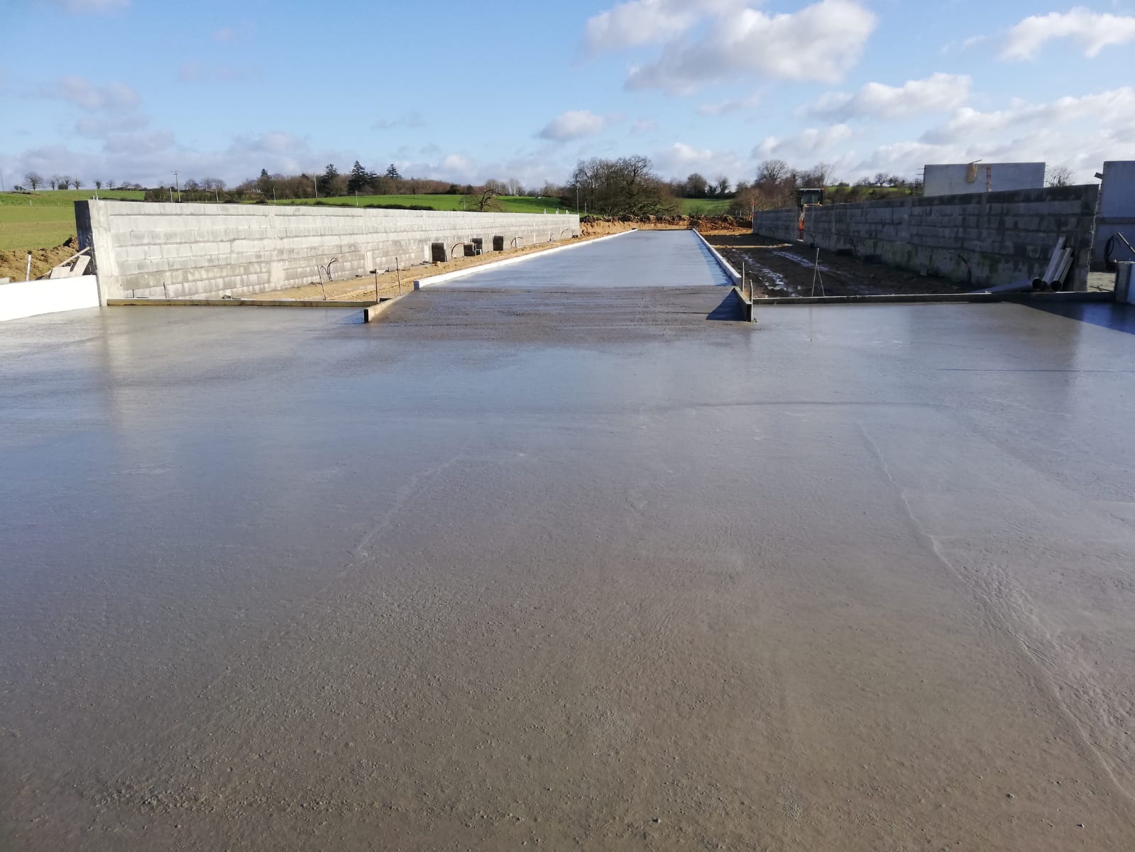 Finalisation de la dalle béton