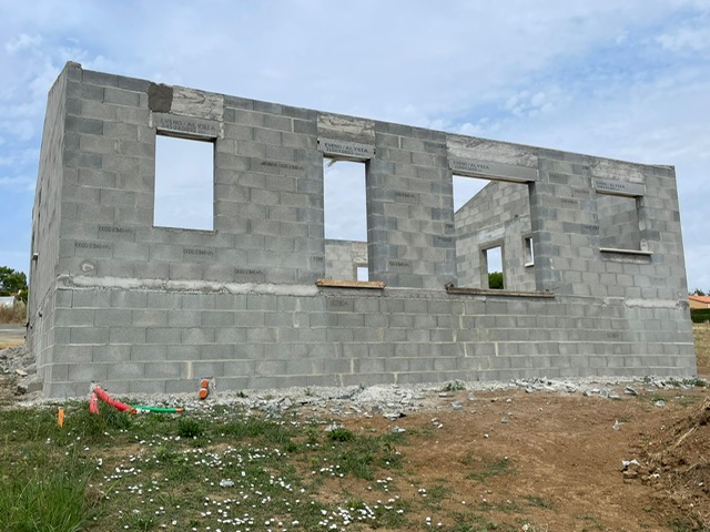 Construction d'une maison en parpaing à la Chaussaire (49)